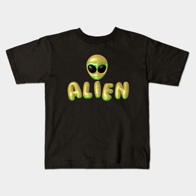 Alien Gold Kids T-Shirt by From The Mind